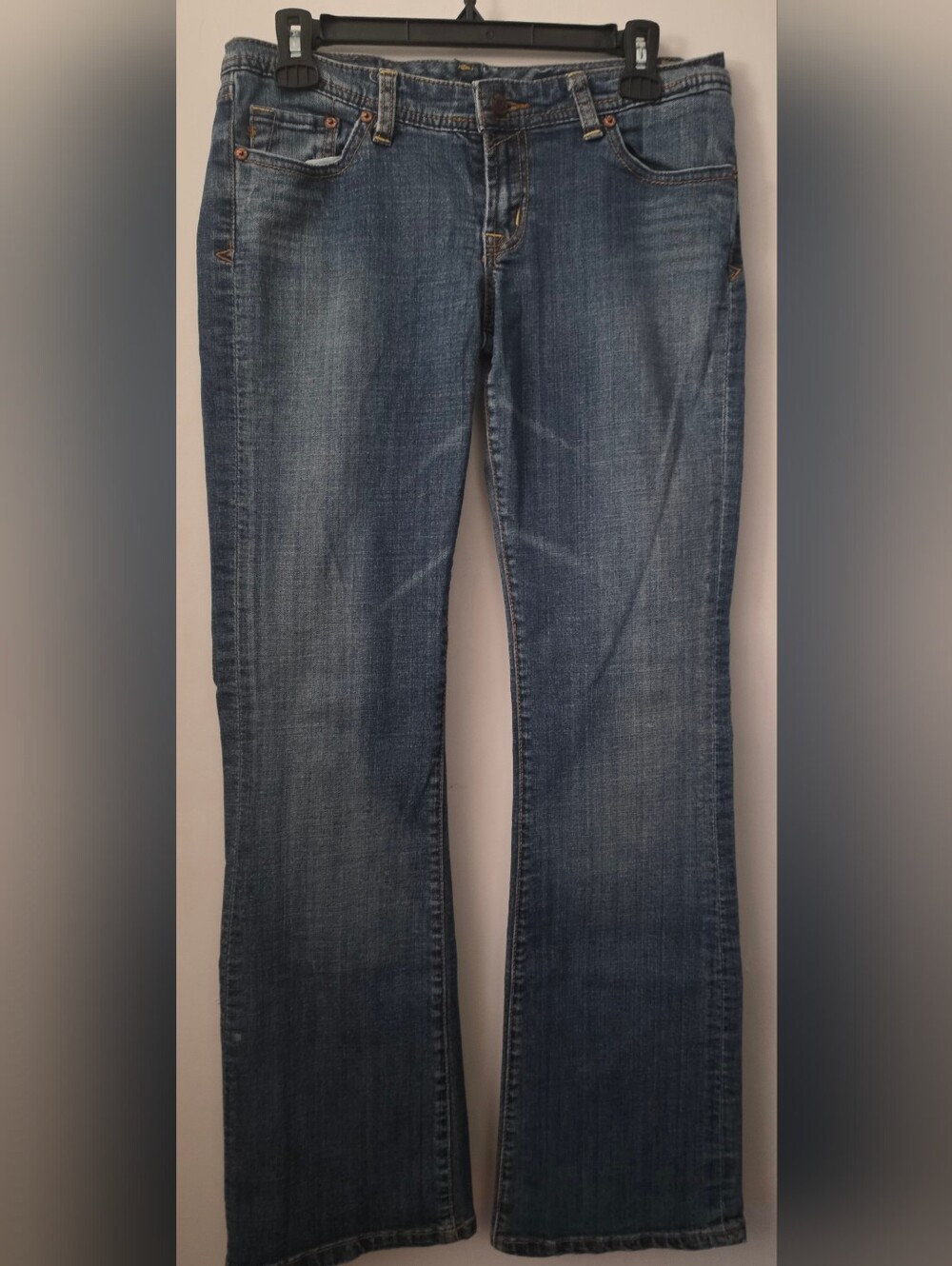 Seven7 Dark Blue Bootcut Jeans with Subtle Fading